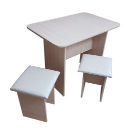 Кухонный стол ЛДСП + 2 табурета | фото